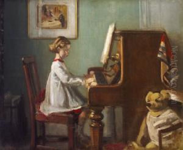 The Artist's Daughter Playing The Piano (1929-1930) - view 1