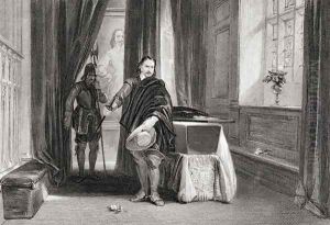 Cromwell viewing the body of Charles I, 1649 by George Cattermole