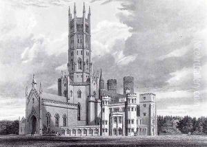 Fonthill Abbey from the south-west, from 'Graphic and Literary Illustrations of Fonthill Abbey' by George Cattermole