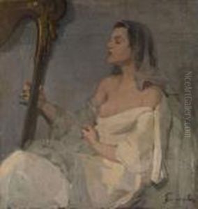 The Harpist by Ivan Silych Goriushkin-Sorokopudov