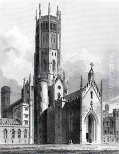 Fonthill Abbey from the north-west, 'Graphic and Literary Illustrations of Fonthill Abbey' by George Cattermole