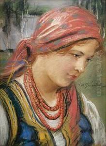 Portret Mlodej Goralki by Stanislaw Gorski