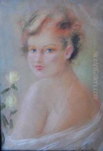Portret Kobiety Z Roza Portret Kobiety Z Roza
