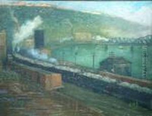 Railroad Yard By The River