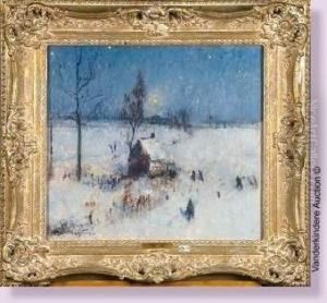 Clair De Lune Sur Un Paysage D'hiver Anime by Pieter Gorus