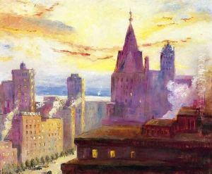 Rooftops at Sunset by Colin Campbell Cooper