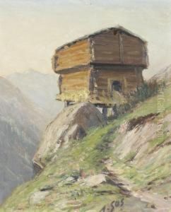 Walliser Stadel Am Steilhang by Albert H. Gos