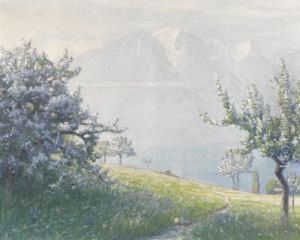 Sommerliche Partie Oberhalb Des Genfersees. by Albert H. Gos