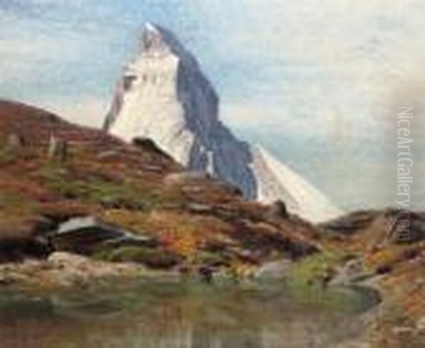 The Matterhorn From The Riffelsee Lake - view 1