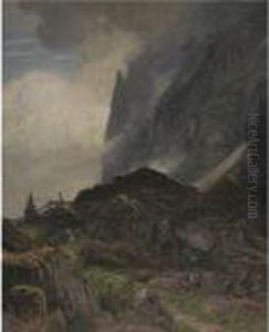 Landscape In The Bernese Alps by Albert H. Gos