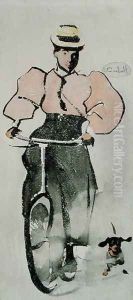 Girl on a Bicycle, c.1896 by Joseph Crawhall