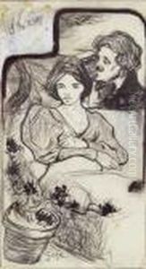 Rovira . Dibujo A Lapiz Y Tinta. Med.: 15 X 8,5 Cm by Francisco Xavier Gose