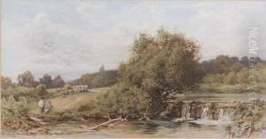 Anglers By A Weir Anglers By A Weir