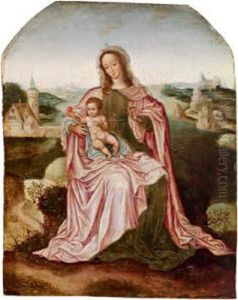 Maria Mit Dem Kind In Einer Landschaft by Jan Mabuse
