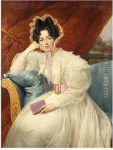 Portrait De Jeune Femme Lisant by Nicolas Louis Francois Gosse