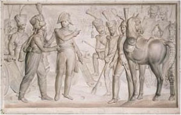 Trompe L'oeil Bas-reliefs: Monks
 Fleeing Before A Marshall; Amarshall Talking With His Men; A Marshall 
Being Cheered By His Men;a Marshall On The Battlefield - view 1