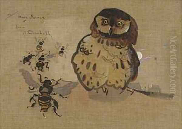 Owl and Bees - view 1