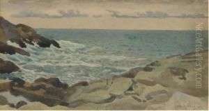 View Of The Coastline, Isles Of Scilly by Thomas Cooper Gotch
