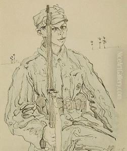 Portret Zolnierza - Legionisty by Leopold Gottlieb