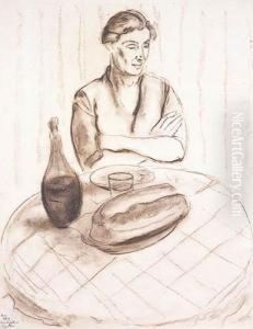 Posilek, 1932 R. by Leopold Gottlieb