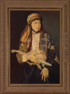 Self-portrait Inoriental Attire by Maurycy Gottlieb