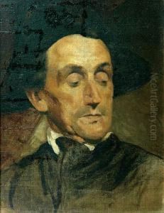 Portret Aktora - Studium by Maurycy Gottlieb