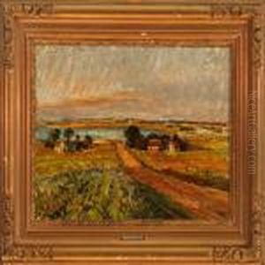 Houses In A Landscape by Albert Gottschalk