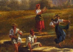 Tanzvergnugen Im Freien by Carl Wilhelm Goetzloff