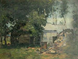 Barnyard Scene by Paul Cornoyer