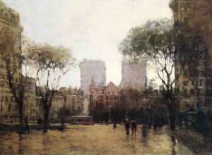 The Plaza at 59th Street by Paul Cornoyer