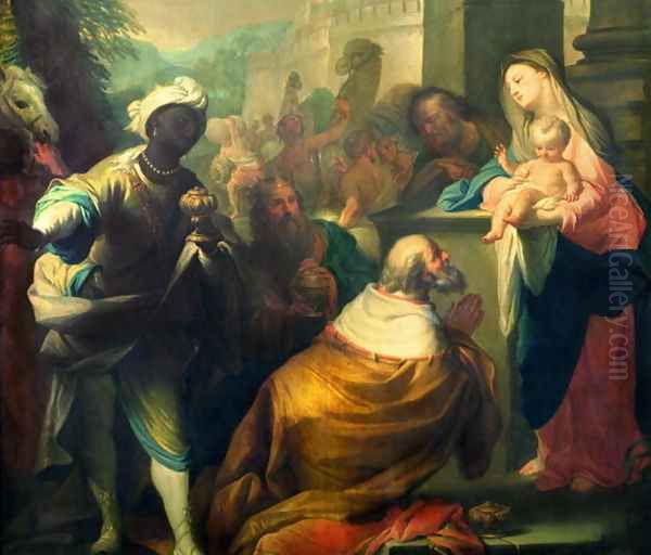 The Adoration of the Magi, detail of the three kings, c.1750 (detail) - view 1