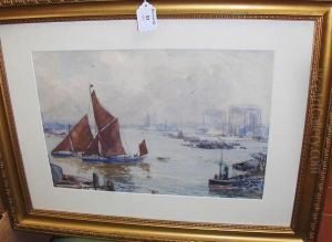 Thames Barges, Greenwich Reach by Alexander Carruthers Gould
