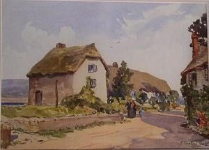 Cottages At Porlock Weir by Alexander Carruthers Gould
