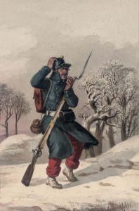 A Cold Wind: Study Of A Soldier Of The Napoleonic Era by Jules Adolphe Goupil