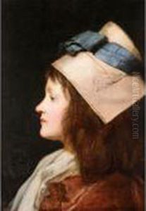 Portrait Of A Young Girl by Jules Adolphe Goupil