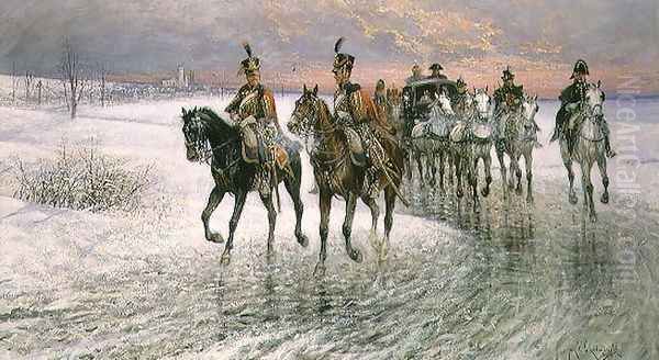 An Escort of the 4th French Hussars - view 1