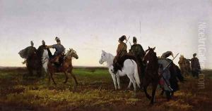 Cossacks on Horseback, 1874 by Jan van Chelminski