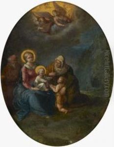 La Sainte Famille Avec Sainte Elisabeth Et Saintjean-baptiste by Abraham Govaerts