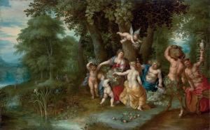 Bacchus, Venus And Ceres - An Allegory Of Autumn by Abraham Govaerts