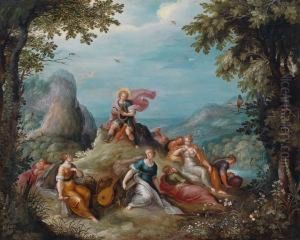Frans Francken Il Giovane Apollo E Le Muse Sul Parnaso
