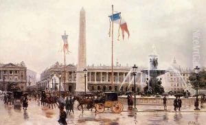 A View of the Place de la Concorde by Ulpiano Checa y Sanz