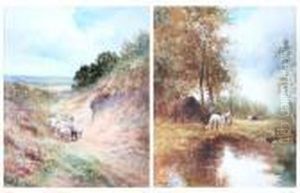 "rural England", And "the Farm Pond" by James Walter Gozzard
