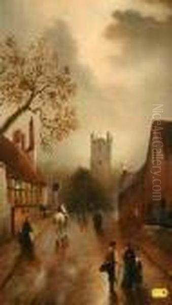 Northop Village With Figures - view 1