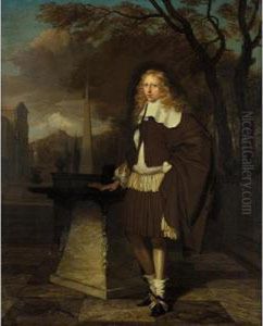 A Portrait Of A Young Gentleman, Full Length, Standing In The Grounds Of A Villa A Portrait Of A Young Gentleman, Full Length, Standing In The Grounds Of A Villa