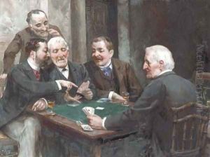 The Card Players by Ulpiano Checa y Sanz
