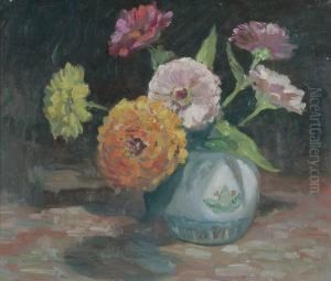 Floral Still Life With Colorful Flowers by Carl C. Graf