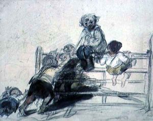 Sketch for 'Happy as a King' by William Collins
