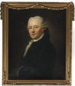 Portrait Of Wennemar Platzmann, Half-length, In A Blue Costume Witha White Jabot by Anton Graff