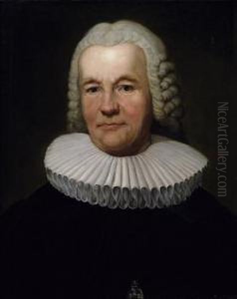 Portrait Of Johann Christian Stemmler. Oil On Canvas. Relined. 58,5 X 48cm. Framed. - view 1