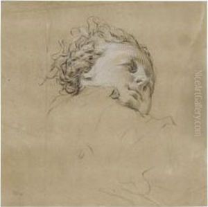 Study Of A The Head Of A Young Man Seen From Below